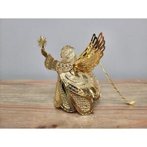 Baldwin 1999 3D 24kt Gold Over Brass Angel with Star Ornament 7202.010
